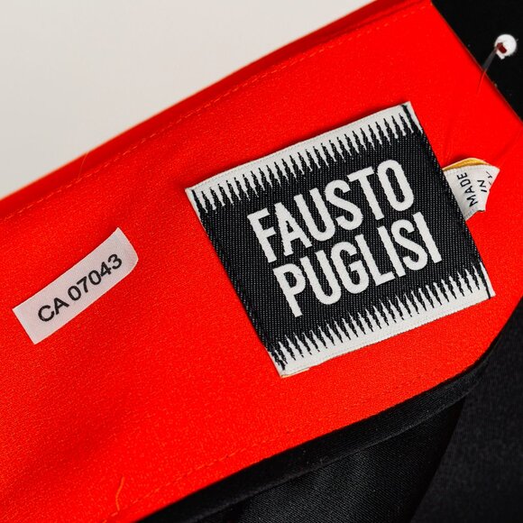 Fausto Puglisi Orange & Black Velvet Appliqué Circle Skirt - Picture 8 of 10
